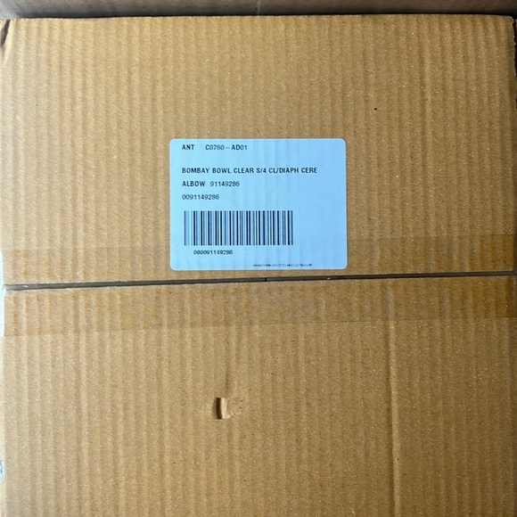 Anthropologie The Bombay Handblown Glass Cereal Bowls Clear, Set of 4, NEW - Picture 4 of 4